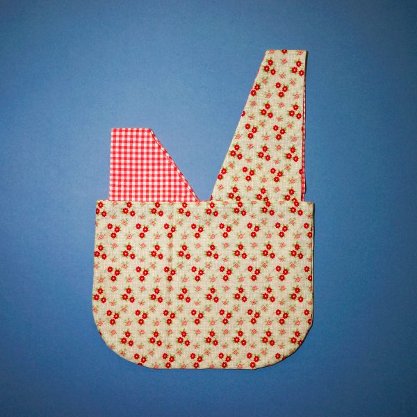 Reversible Flowers & Checkered Lunch Bag - Image 2